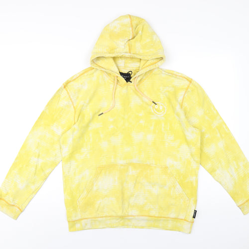 Distruct Mens Yellow Cotton Pullover Hoodie Size S