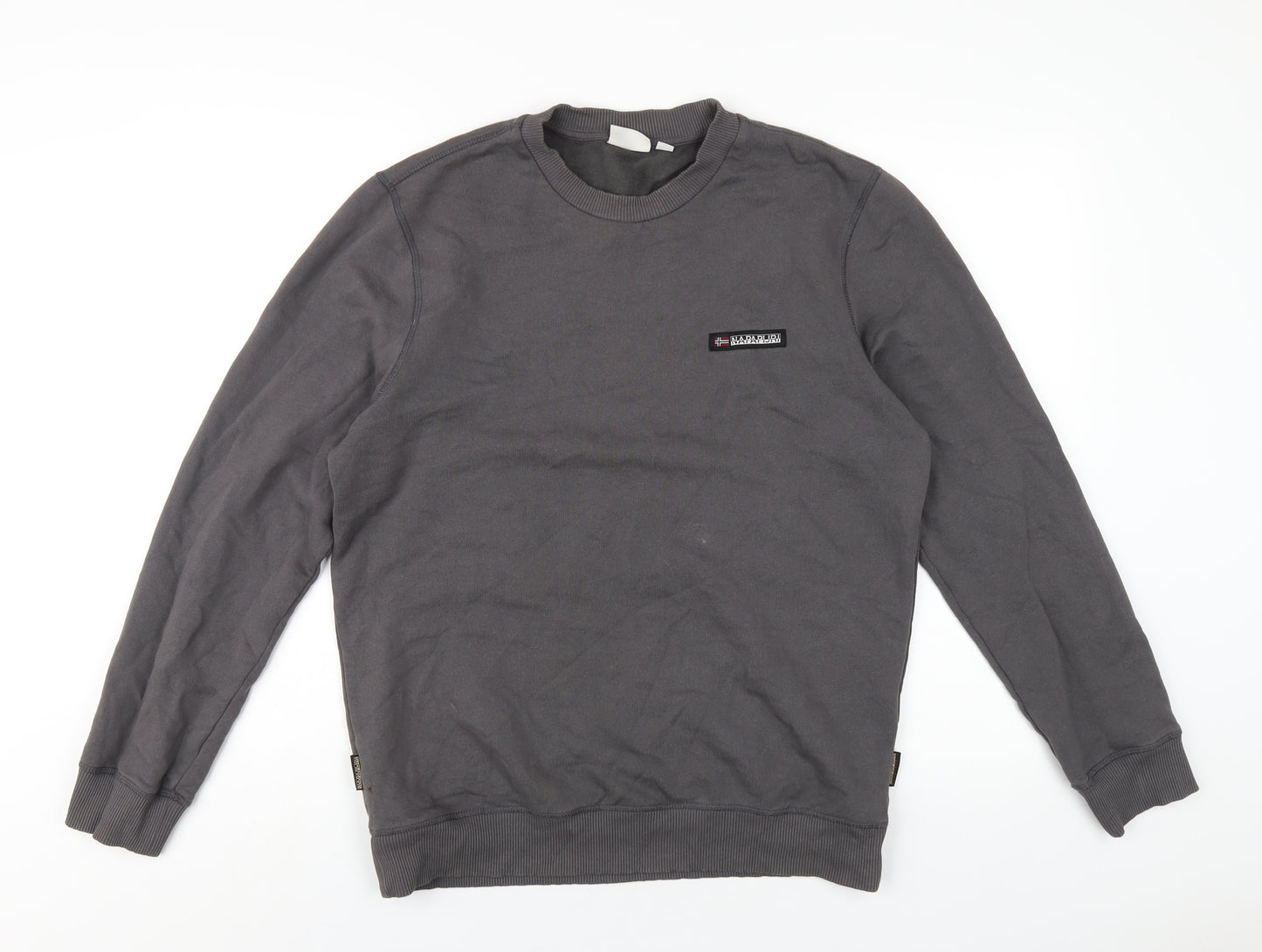 Napapijri Mens Grey Cotton Pullover Sweatshirt Size S