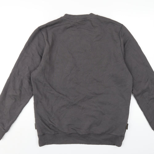 Napapijri Mens Grey Cotton Pullover Sweatshirt Size S
