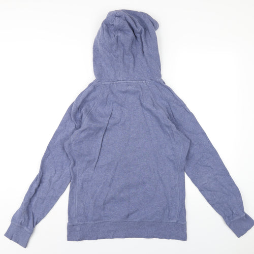 H&M Womens Blue Floral Cotton Pullover Hoodie Size M Pullover