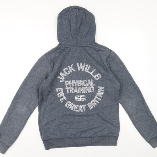 Jack Wills Womens Blue Cotton Pullover Hoodie Size 12 Pullover