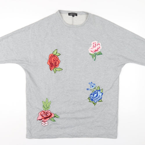 Cameo Rose Womens Grey Cotton Pullover Sweatshirt Size 14 Pullover