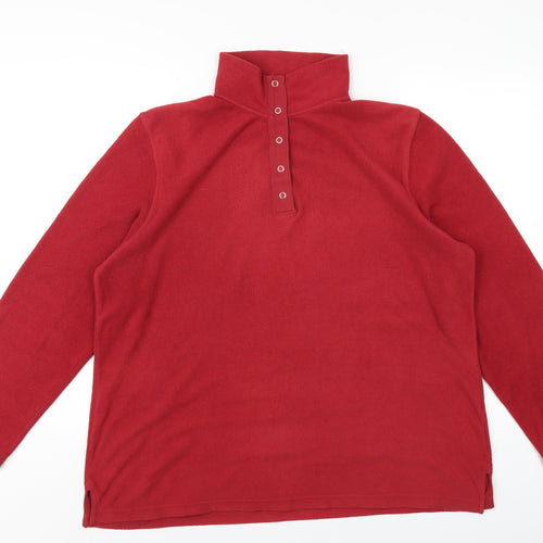 Cotton Traders Womens Red Polyester Pullover Sweatshirt Size 16 Snap