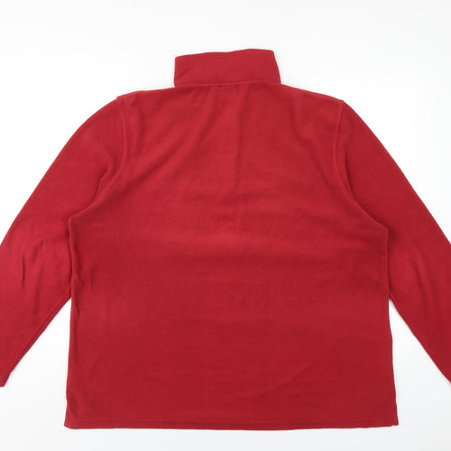 Cotton Traders Womens Red Polyester Pullover Sweatshirt Size 16 Snap