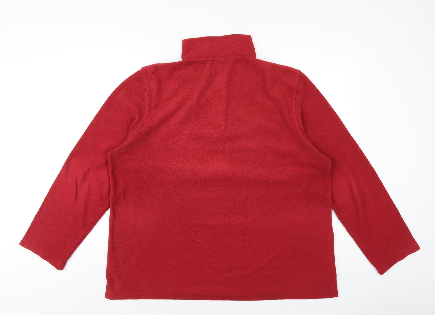 Cotton Traders Womens Red Polyester Pullover Sweatshirt Size 16 Snap