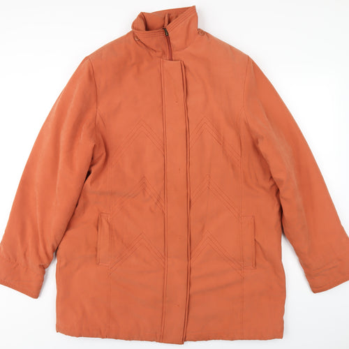 Klass Womens Orange Jacket Coat Size XL Zip