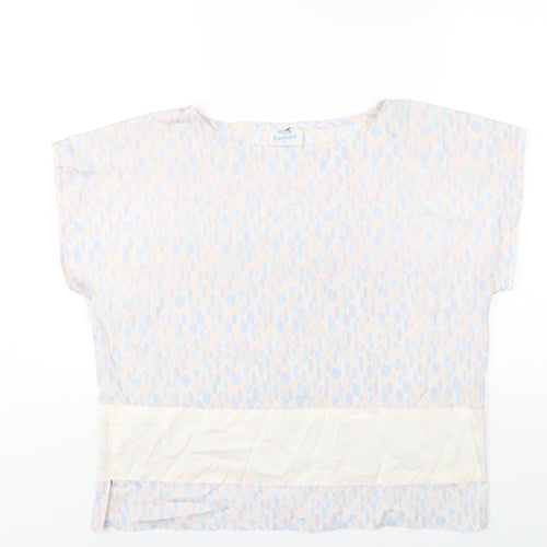 Wallis Womens Multicoloured Geometric Polyester Basic T-Shirt Size 14 Round Neck