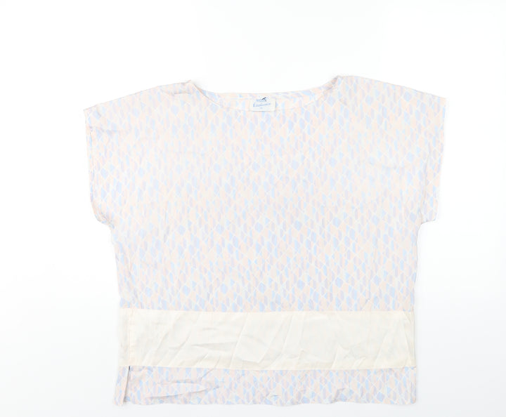 Wallis Womens Multicoloured Geometric Polyester Basic T-Shirt Size 14 Round Neck