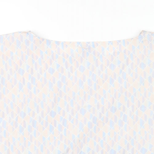 Wallis Womens Multicoloured Geometric Polyester Basic T-Shirt Size 14 Round Neck
