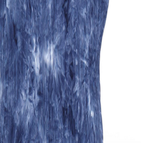 Klass Womens Blue Tie Dye Polyester Ball Gown Size M Scoop Neck Pullover
