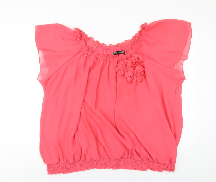 Joanna Hope Womens Pink Polyester Basic T-Shirt Size 30 Scoop Neck