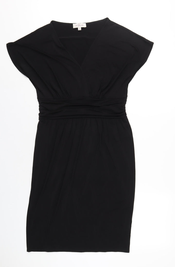 Bravissimo Womens Black Polyester Bodycon Size 14 V-Neck Pullover