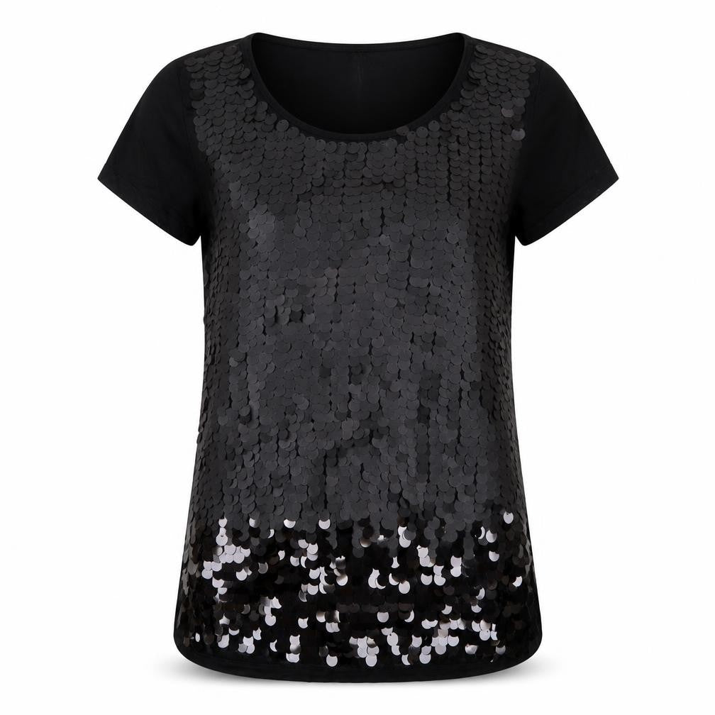 Front view of Next women’s black viscose basic t-shirt, size UK 10, round neck