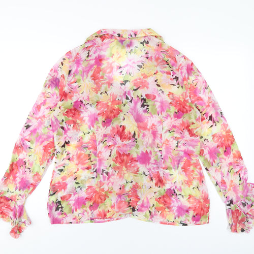 Antonino Philosophy Womens Multicoloured Floral Polyester Basic Blouse Size 12 V-Neck