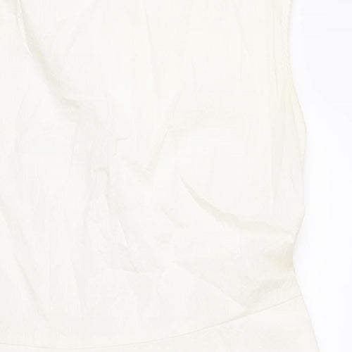 Uniqlo Womens Ivory Cotton A-Line Size M Round Neck Zip