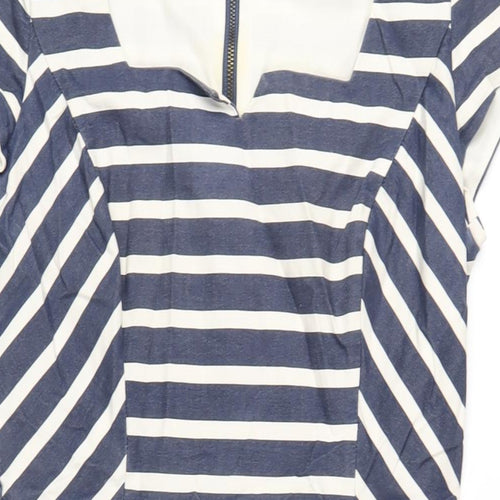 Phase Eight Womens Silver Cotton Ball Gown Size 12 Scoop Neck Zip