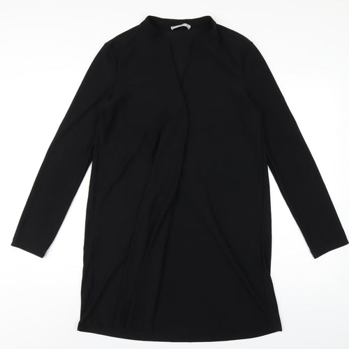 Mango Womens Black Polyester A-Line Size M V-Neck Pullover