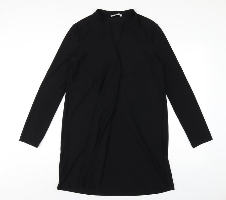 Mango Womens Black Polyester A-Line Size M V-Neck Pullover