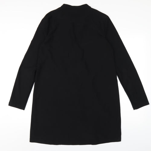 Mango Womens Black Polyester A-Line Size M V-Neck Pullover