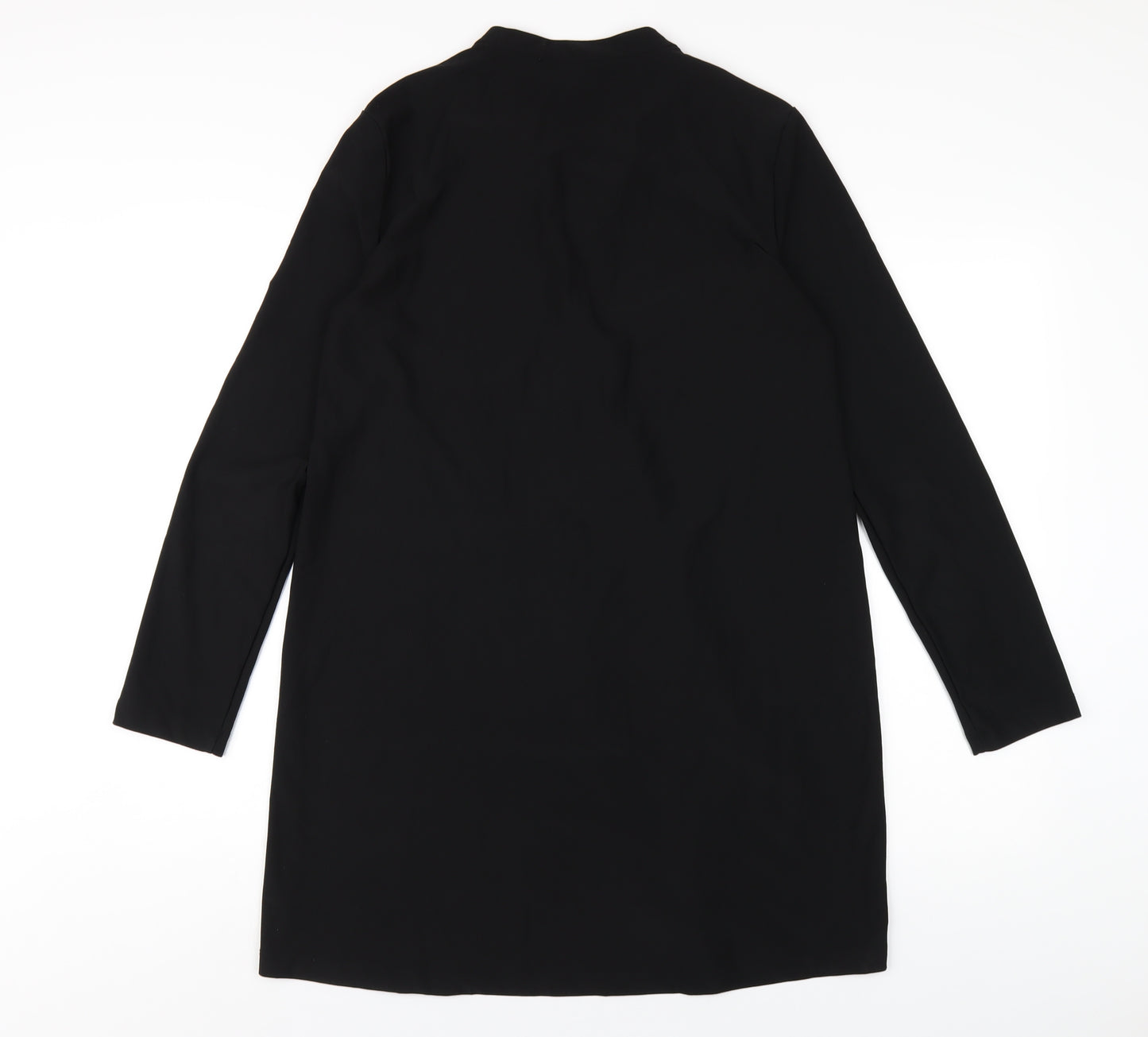 Mango Womens Black Polyester A-Line Size M V-Neck Pullover