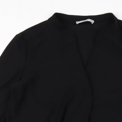 Mango Womens Black Polyester A-Line Size M V-Neck Pullover