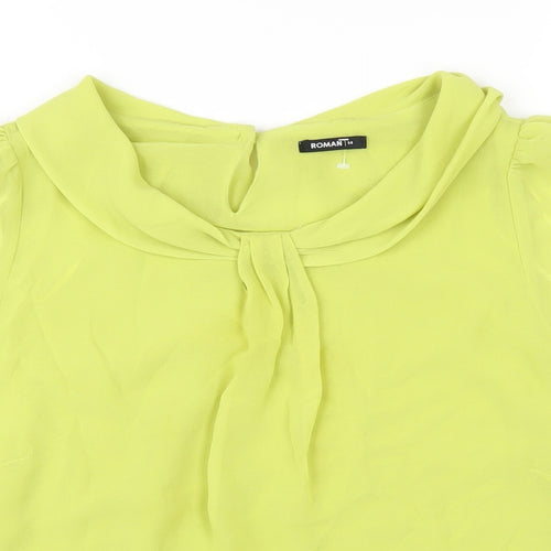 Roman Womens Green Polyester Basic T-Shirt Size 14 Round Neck