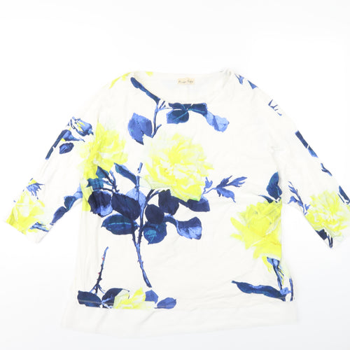 Phase Eight Womens Multicoloured Floral Viscose Basic T-Shirt Size 14 Round Neck