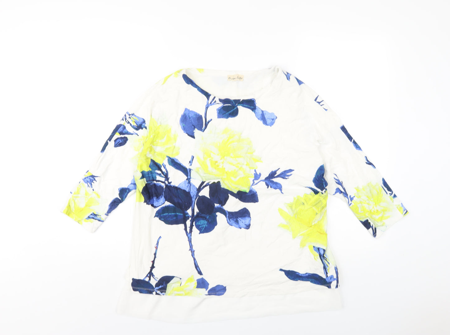 Phase Eight Womens Multicoloured Floral Viscose Basic T-Shirt Size 14 Round Neck