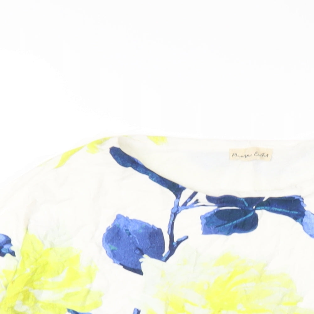 Phase Eight Womens Multicoloured Floral Viscose Basic T-Shirt Size 14 Round Neck