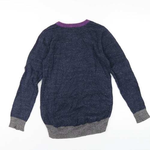 Gap Girls Blue Crew Neck Cotton Pullover Jumper Size 12 Years Pullover