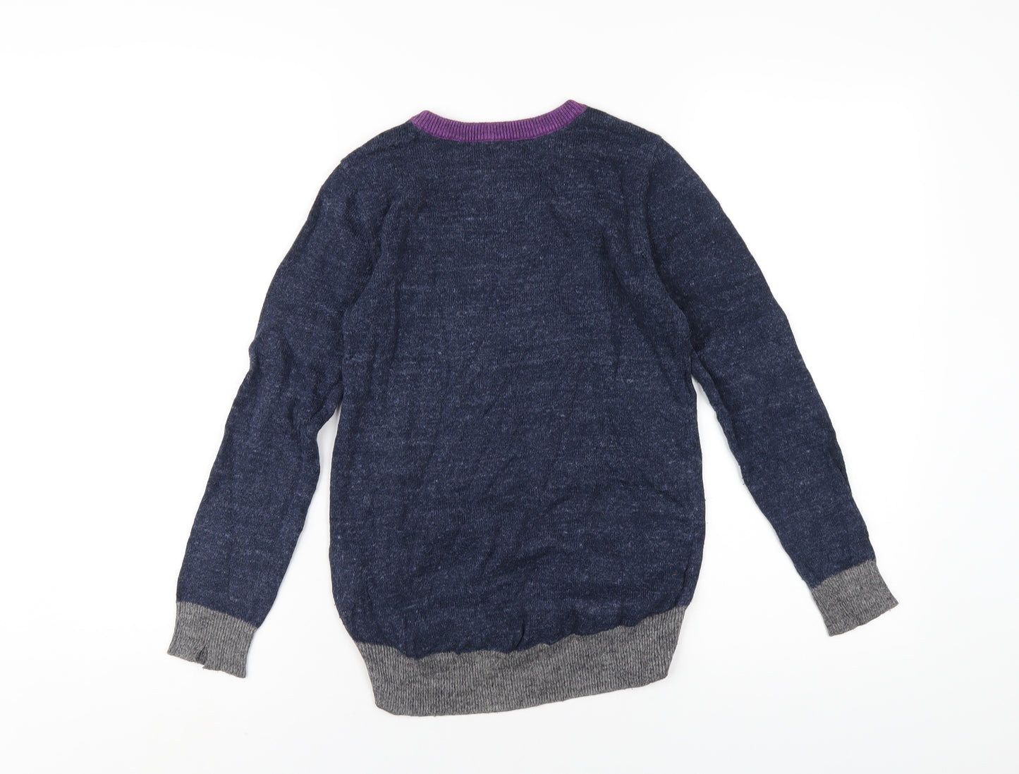 Gap Girls Blue Crew Neck Cotton Pullover Jumper Size 12 Years Pullover
