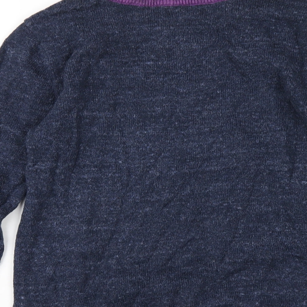 Gap Girls Blue Crew Neck Cotton Pullover Jumper Size 12 Years Pullover