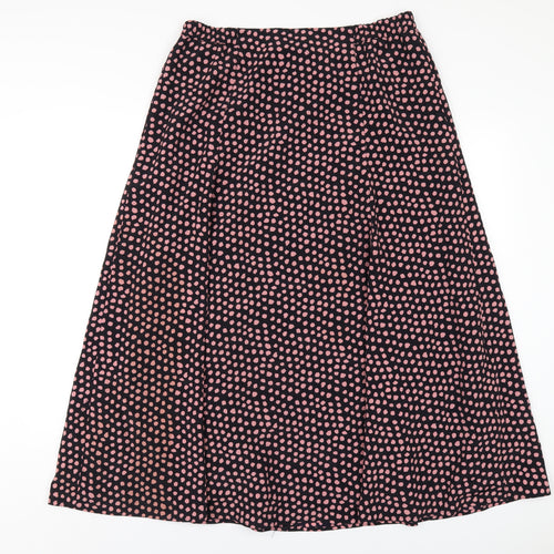 Windsmoor Womens Black Polka Dot Polyester A-Line Skirt Size 16 Zip