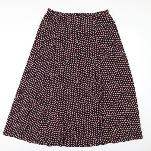 Windsmoor Womens Black Polka Dot Polyester A-Line Skirt Size 16 Zip