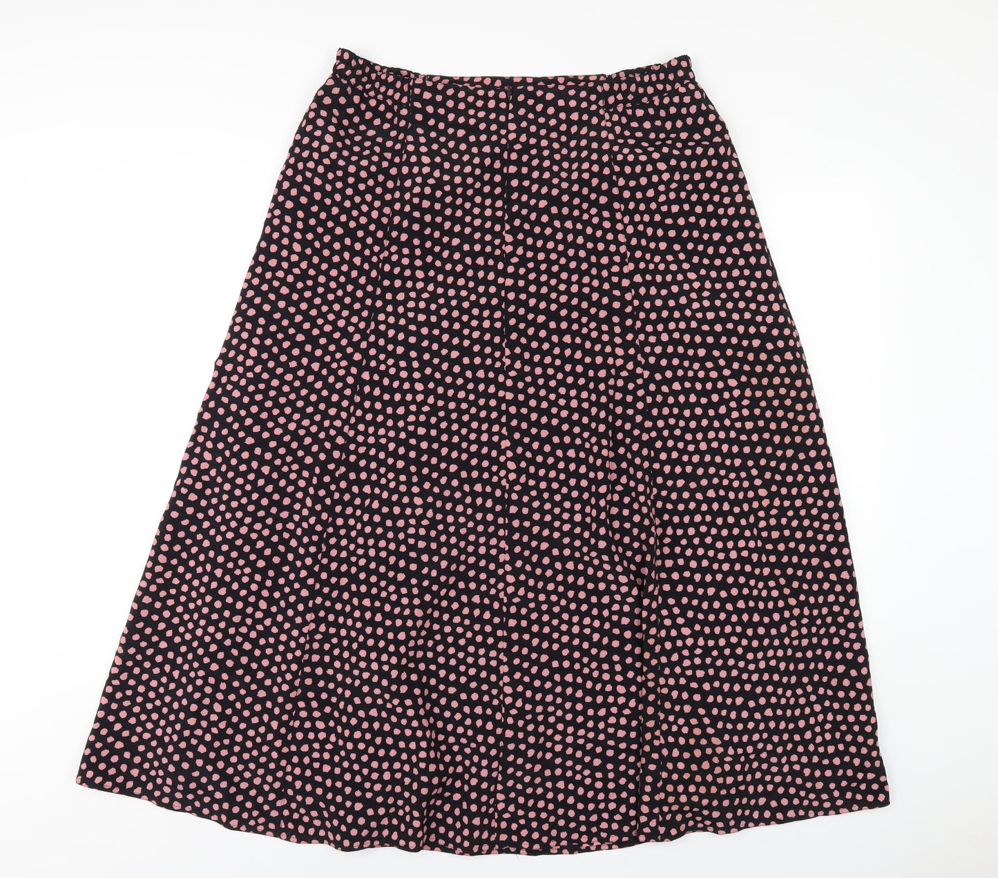 Windsmoor Womens Black Polka Dot Polyester A-Line Skirt Size 16 Zip