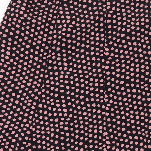 Windsmoor Womens Black Polka Dot Polyester A-Line Skirt Size 16 Zip