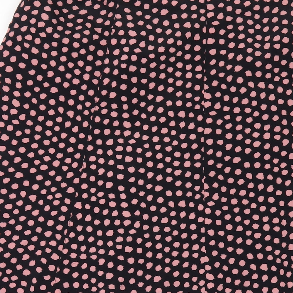 Windsmoor Womens Black Polka Dot Polyester A-Line Skirt Size 16 Zip