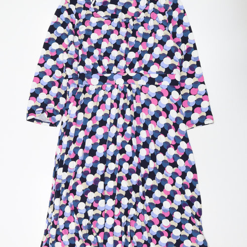 Maine Womens Multicoloured Geometric Viscose A-Line Size 18 Scoop Neck Pullover
