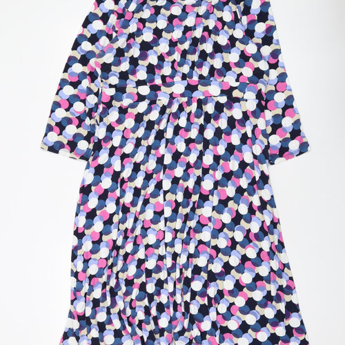 Maine Womens Multicoloured Geometric Viscose A-Line Size 18 Scoop Neck Pullover