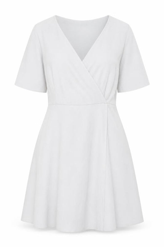 Front view of New Look women’s grey polyester a-line, size UK 12, v-neck zip