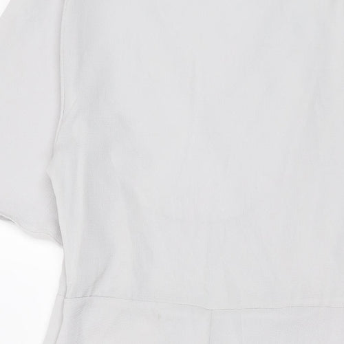 New Look Womens Grey Polyester A-Line Size 12 V-Neck Zip