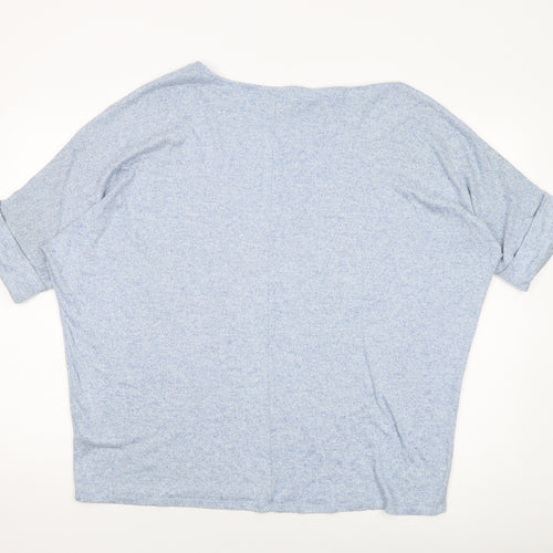 Apricot Womens Blue Viscose Basic Blouse Size 12 Round Neck