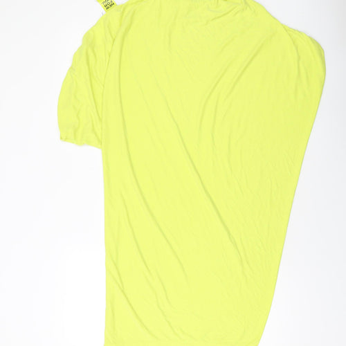 BCBGMAXAZRIA Womens Yellow Modal Tunic Blouse Size S Round Neck
