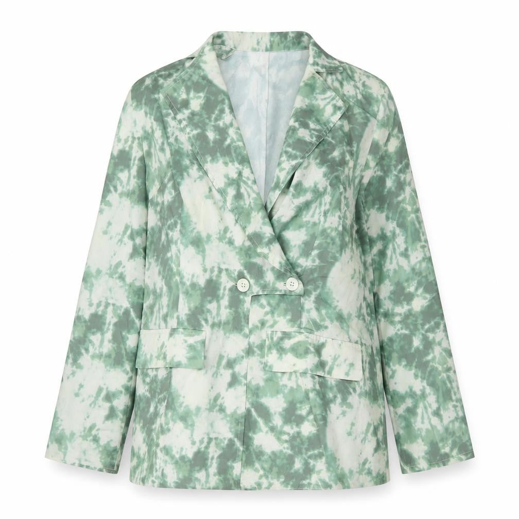 PRETTYLITTLETHING Womens Green Geometric Jacket Size 16 Button