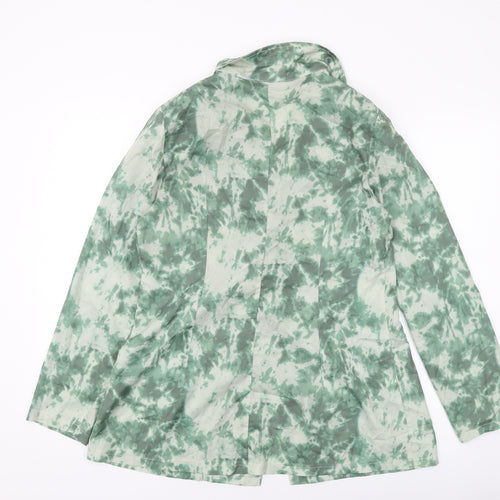 PRETTYLITTLETHING Womens Green Geometric Jacket Size 16 Button