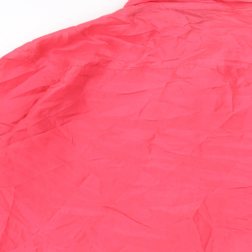 Debbie Morgan Womens Pink Silk Basic Button-Up Size M Collared