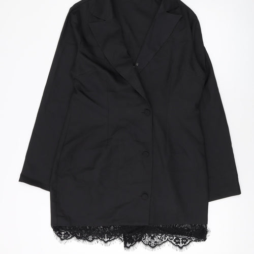 In the Style Womens Black Jacket Size 14 Button