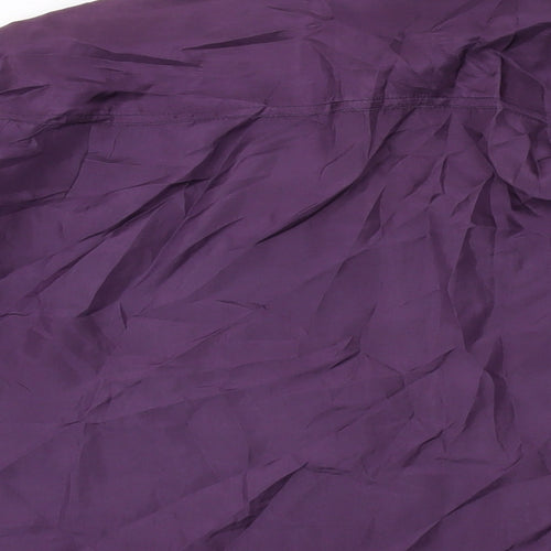 Collection Womens Purple Silk Basic Button-Up Size M Collared