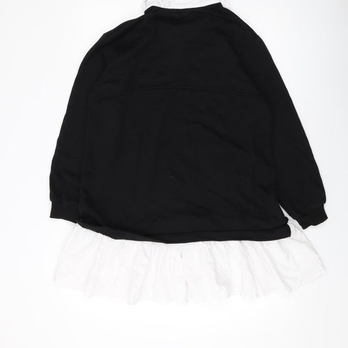 Cameo Rose Womens Black Cotton Tunic Blouse Size S Collared