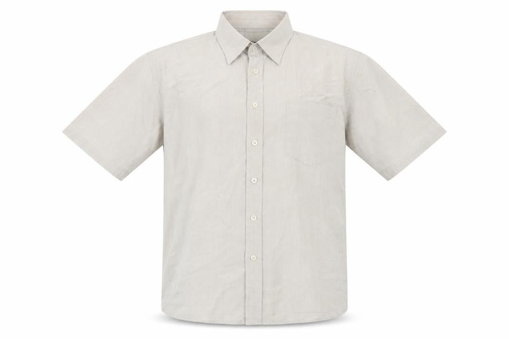 HARBOUR BAY Mens Beige Plaid Polyester Button-Up Size XL Collared Button